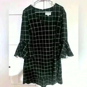 Nicole Miller Black V Neck A-Line Dress- Size 12- Excellent Condition